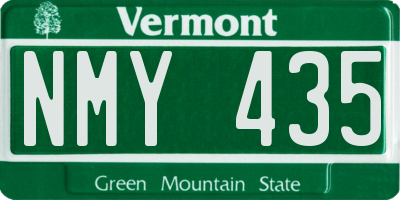 VT license plate NMY435