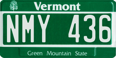 VT license plate NMY436