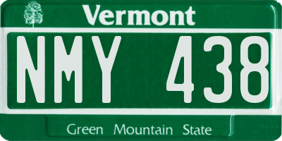 VT license plate NMY438