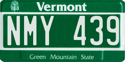 VT license plate NMY439