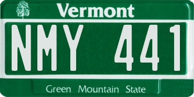 VT license plate NMY441