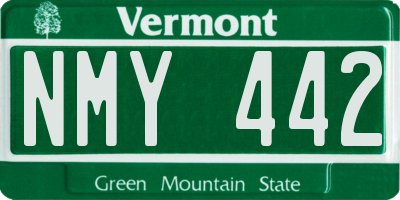 VT license plate NMY442