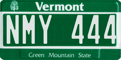 VT license plate NMY444