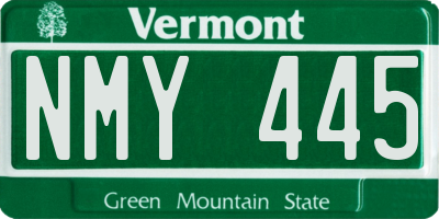 VT license plate NMY445