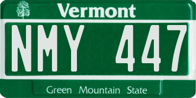 VT license plate NMY447