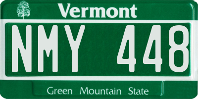 VT license plate NMY448