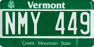 VT license plate NMY449