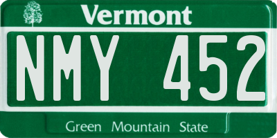 VT license plate NMY452