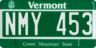 VT license plate NMY453