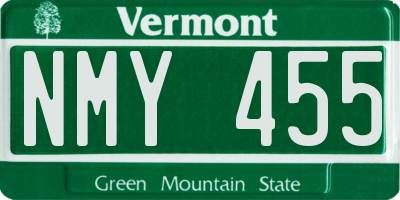 VT license plate NMY455