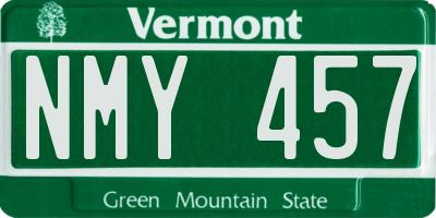 VT license plate NMY457