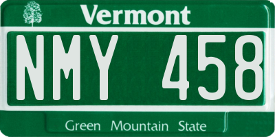 VT license plate NMY458