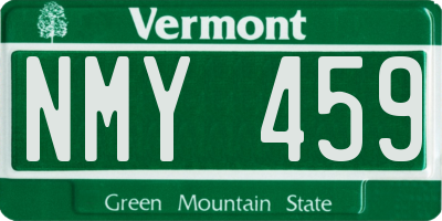 VT license plate NMY459
