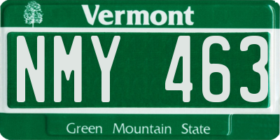 VT license plate NMY463