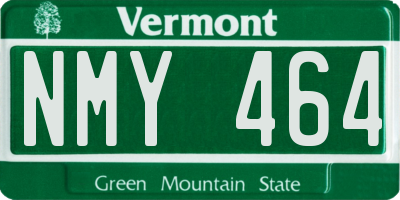 VT license plate NMY464