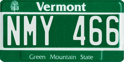 VT license plate NMY466