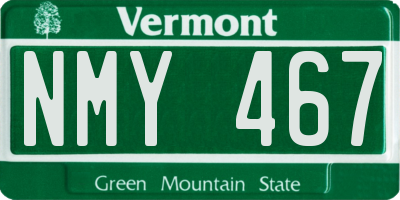 VT license plate NMY467