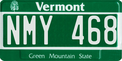 VT license plate NMY468