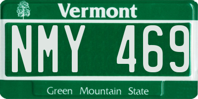 VT license plate NMY469