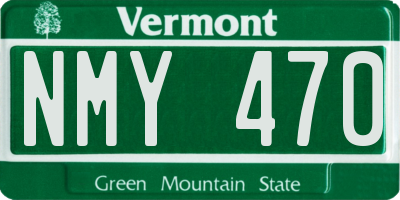 VT license plate NMY470