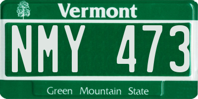 VT license plate NMY473