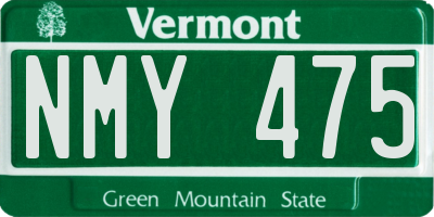 VT license plate NMY475