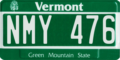VT license plate NMY476
