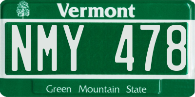 VT license plate NMY478