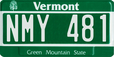 VT license plate NMY481