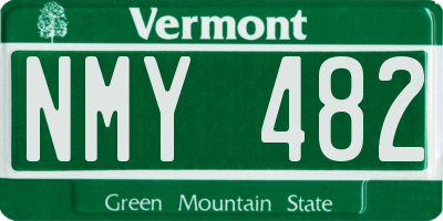 VT license plate NMY482