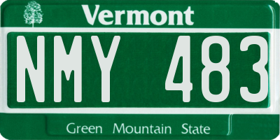 VT license plate NMY483