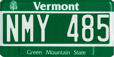 VT license plate NMY485