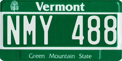 VT license plate NMY488