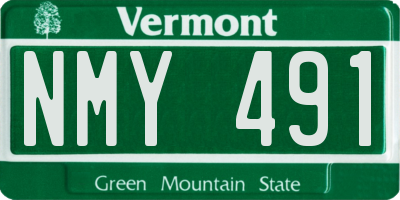 VT license plate NMY491