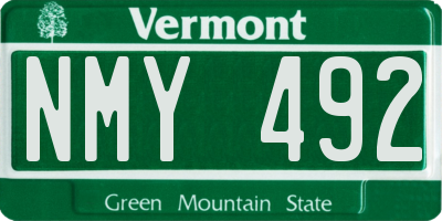 VT license plate NMY492