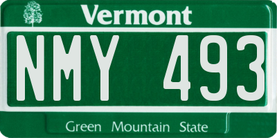 VT license plate NMY493