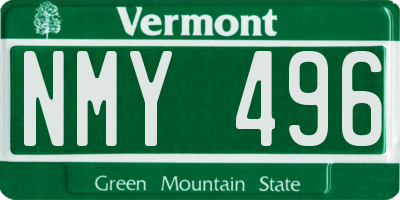 VT license plate NMY496