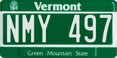 VT license plate NMY497
