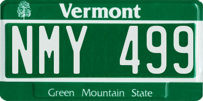 VT license plate NMY499