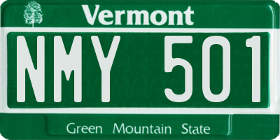 VT license plate NMY501