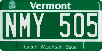 VT license plate NMY505