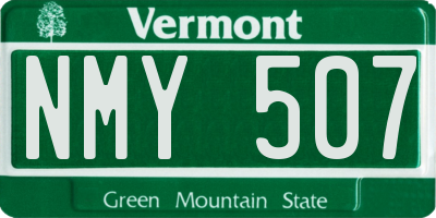 VT license plate NMY507