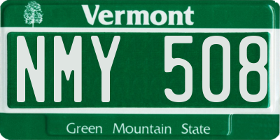 VT license plate NMY508