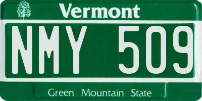VT license plate NMY509