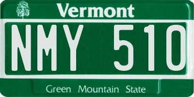 VT license plate NMY510