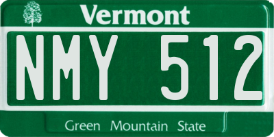 VT license plate NMY512