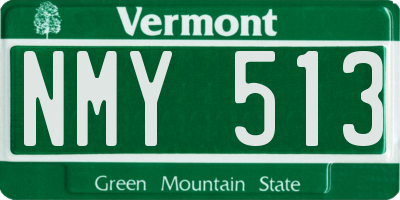 VT license plate NMY513