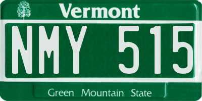 VT license plate NMY515