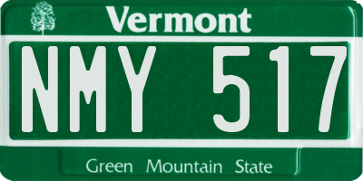 VT license plate NMY517