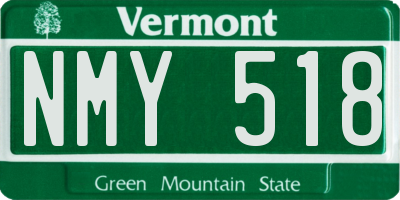 VT license plate NMY518